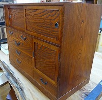 欅漆塗り小タンス